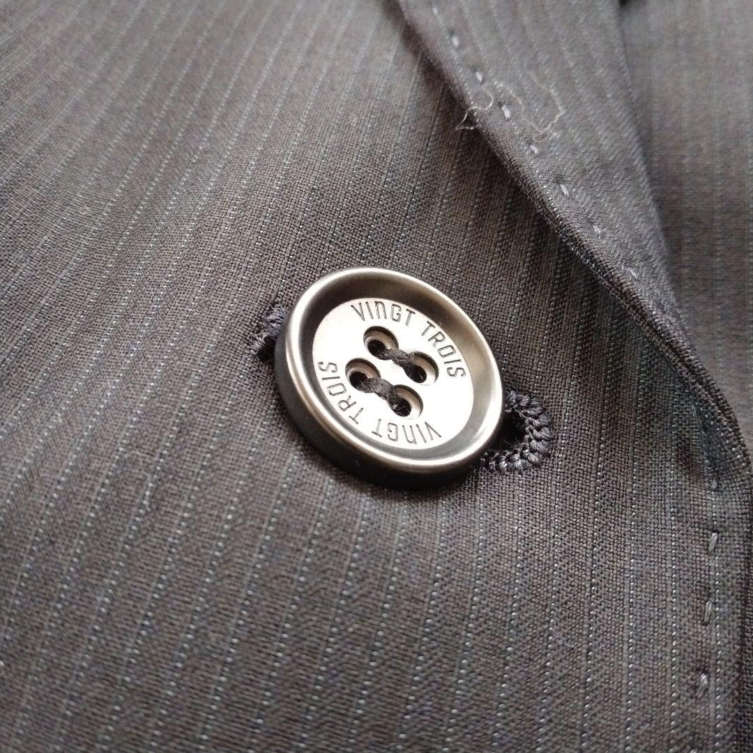 【23区】美品 ストライプ セットアップ スーツ ネイビー 大きいサイズ 46