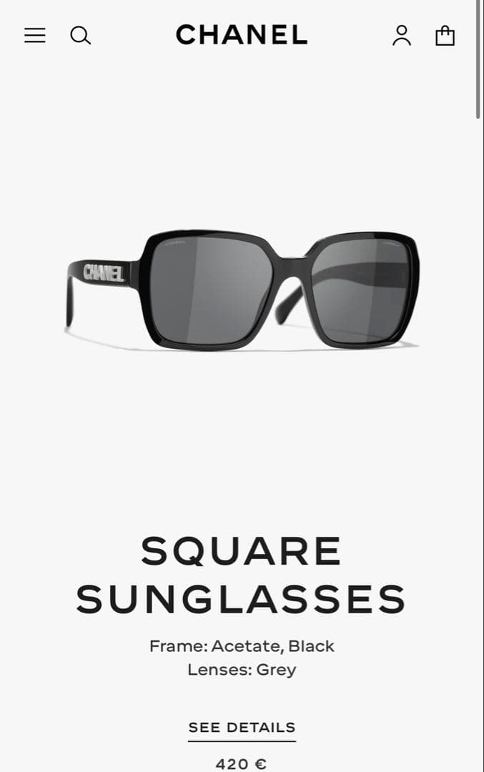 【ほぼ未使用】CHANEL スクエアサングラス 5408 ブラック