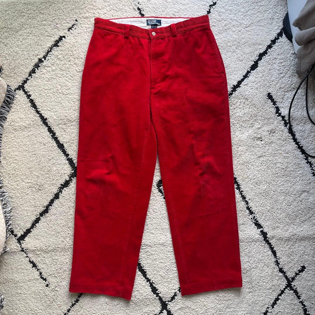 Polo by Ralph Lauren 赤 コーデュロイパンツ 太畝 90s