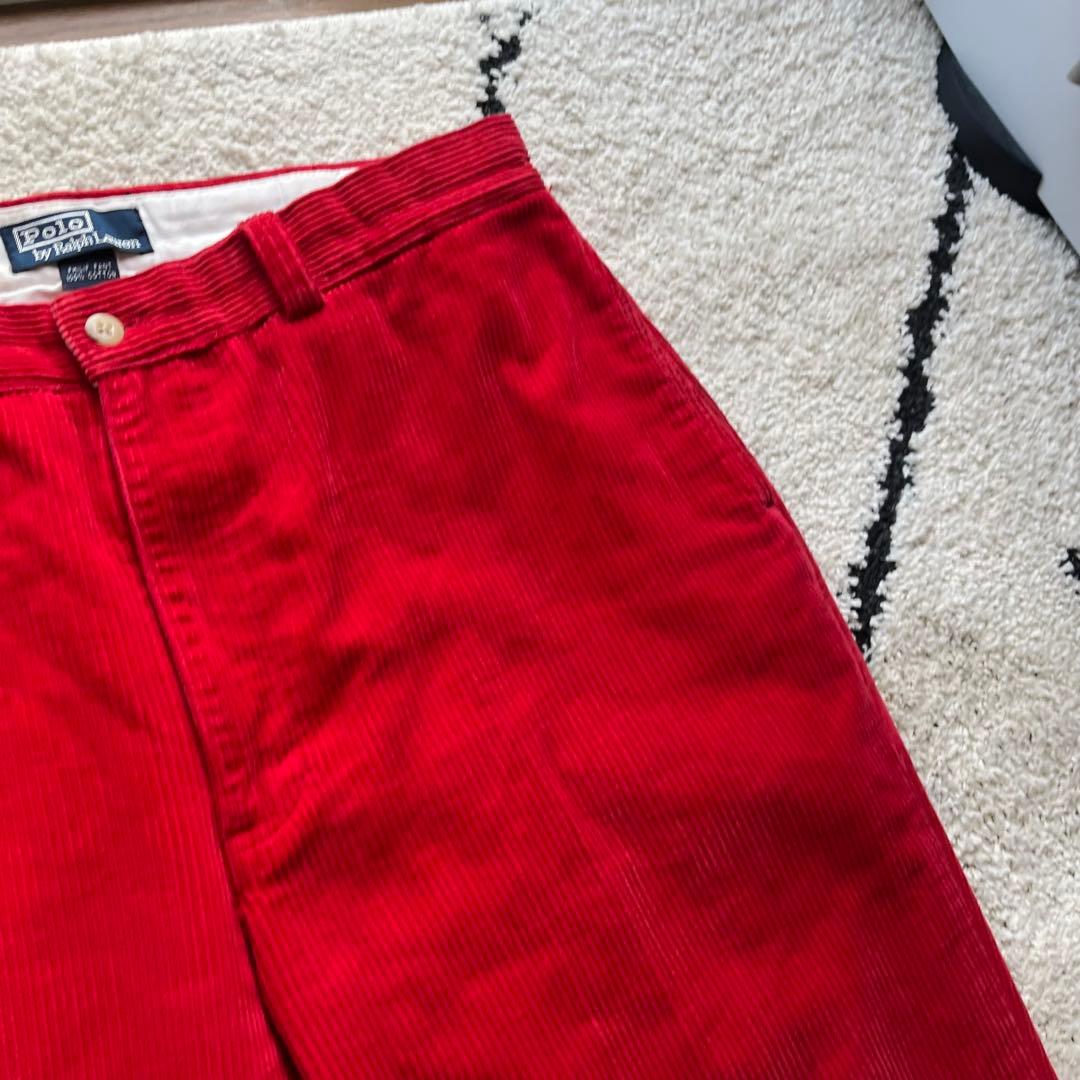 Polo by Ralph Lauren 赤 コーデュロイパンツ 太畝 90s