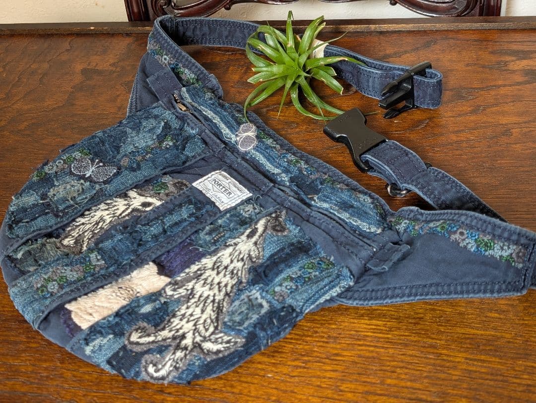 ❇️専用に。《吉田カバンと双頭のWolf＆Flower》藍染　襤褸　ミナ