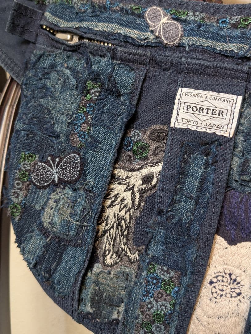 ❇️専用に。《吉田カバンと双頭のWolf＆Flower》藍染　襤褸　ミナ