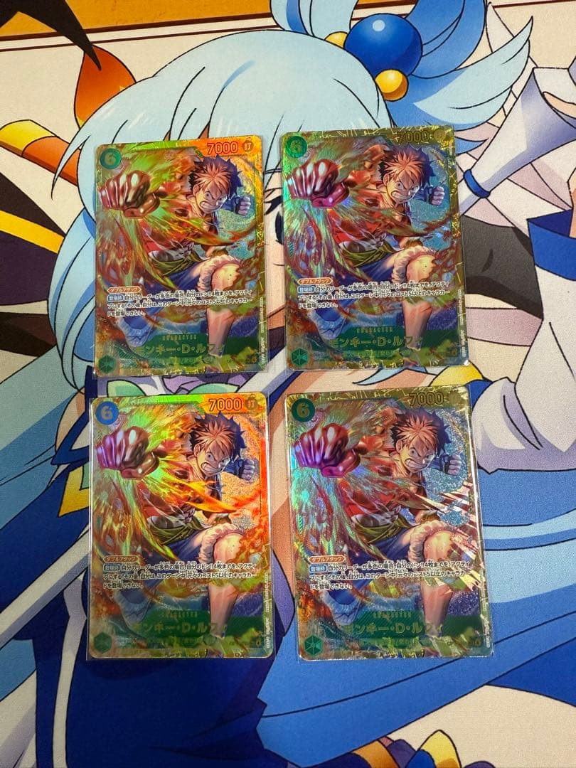 ワンピースカード　赤緑ルフィ　構築済みデッキ　リーパラ付き