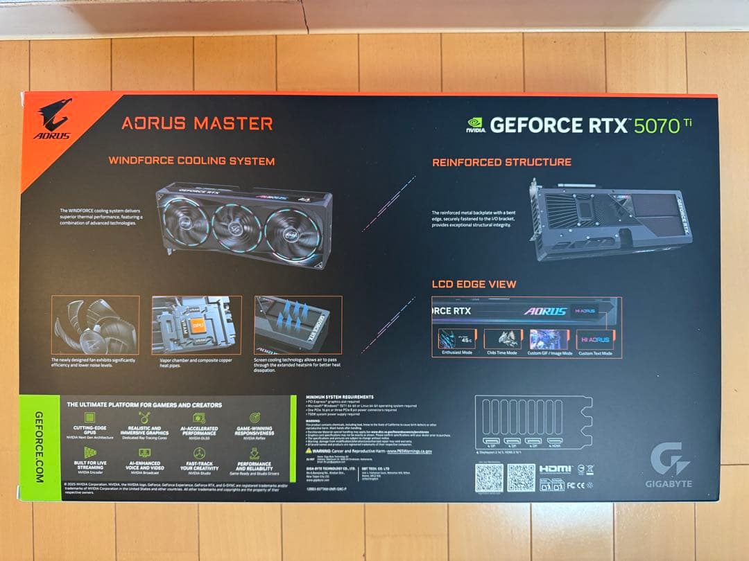 グラフィックボード・グラボ・ビデオカード GIGABYTE AORUSMASTER GEFORCE RTX 5070 Ti