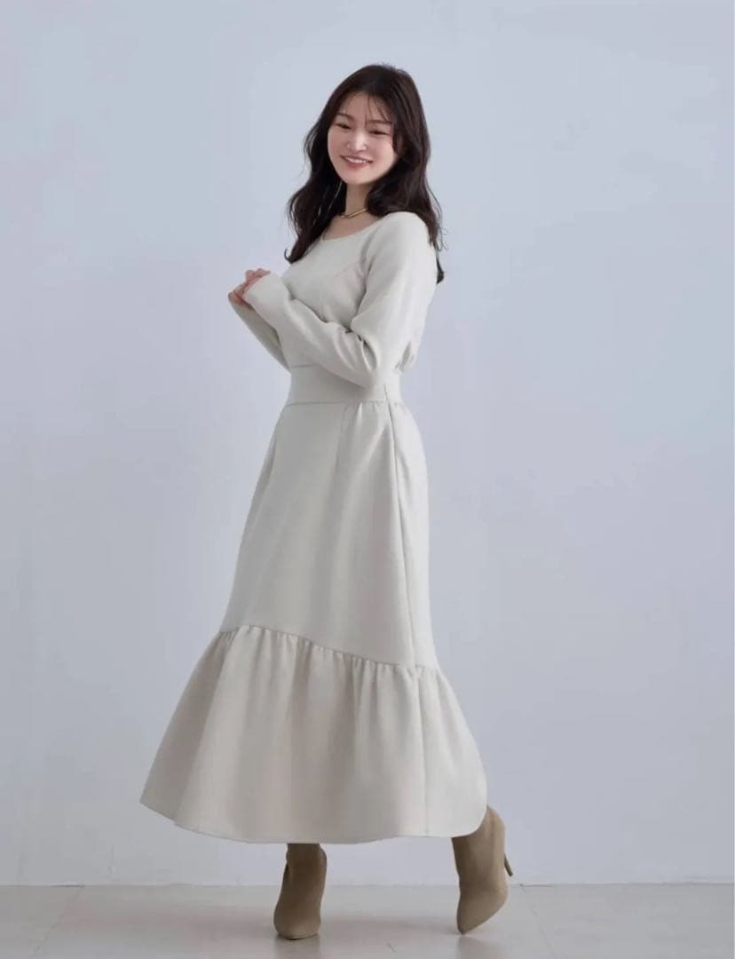 試着のみ　オーバーイー overe 96 ブラック　裏起毛　ワンピース