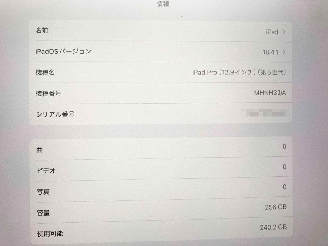 iPad Pro 12.9インチ (第5世代) 256GB Wi-Fi & Ma