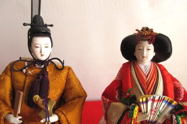 ラスト１点　新品　吉徳大公　立ち雛　 天皇陛下御束帯 黄櫨染固地綾 正絹