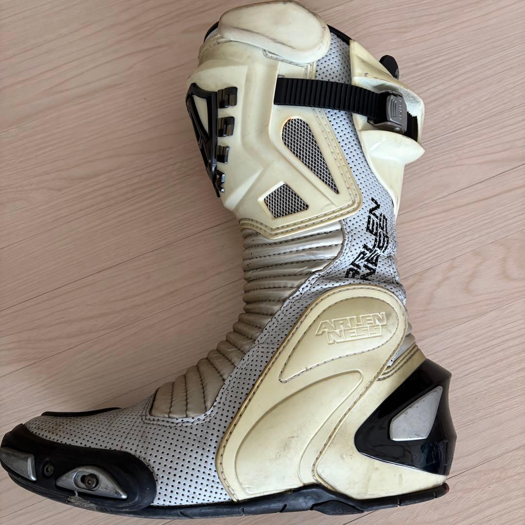 Arlen Ness レーシングブーツ 42サイズ ブラック×ホワイト