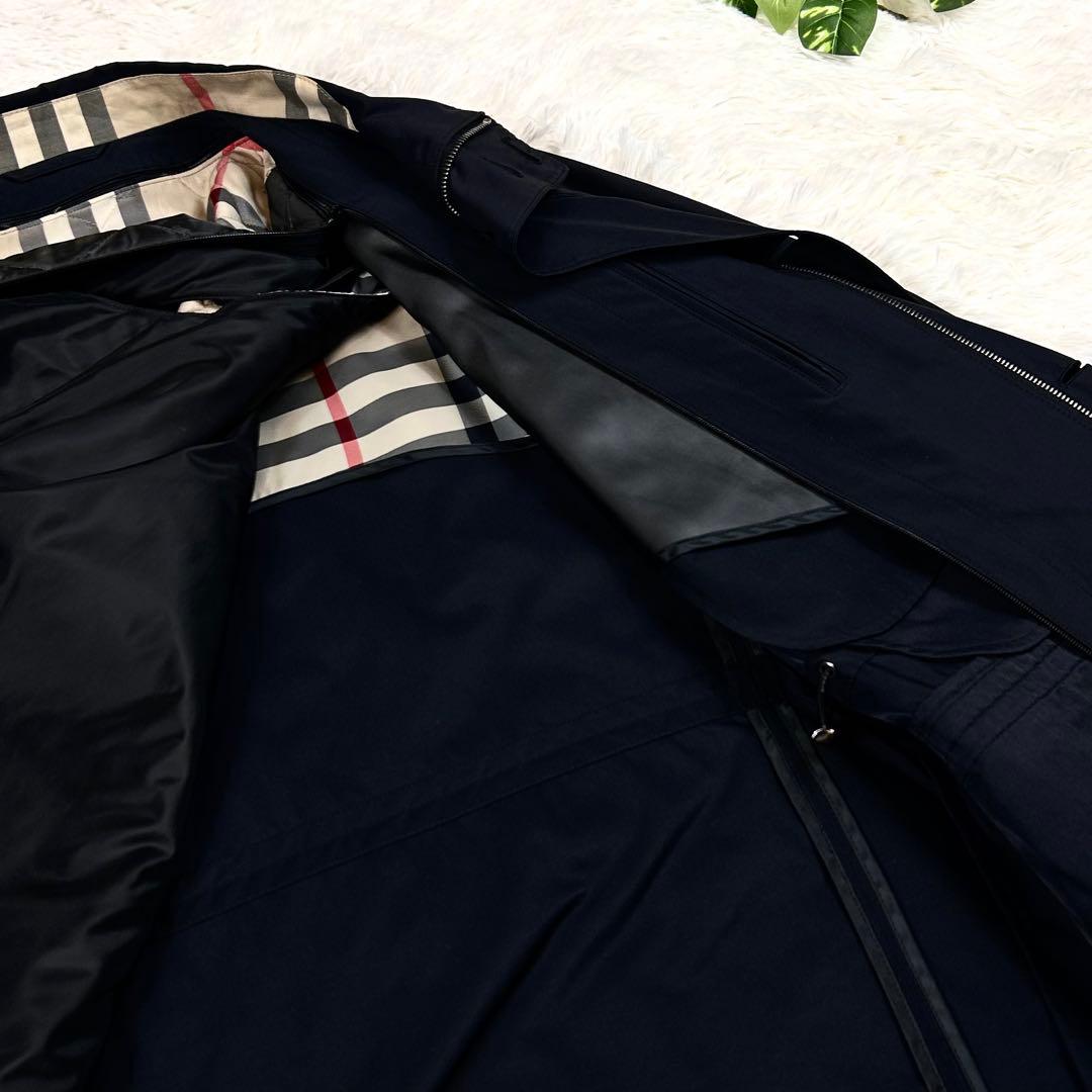 バーバリーロンドン 2way スタンドカラーコート ノバチェック M ブラック