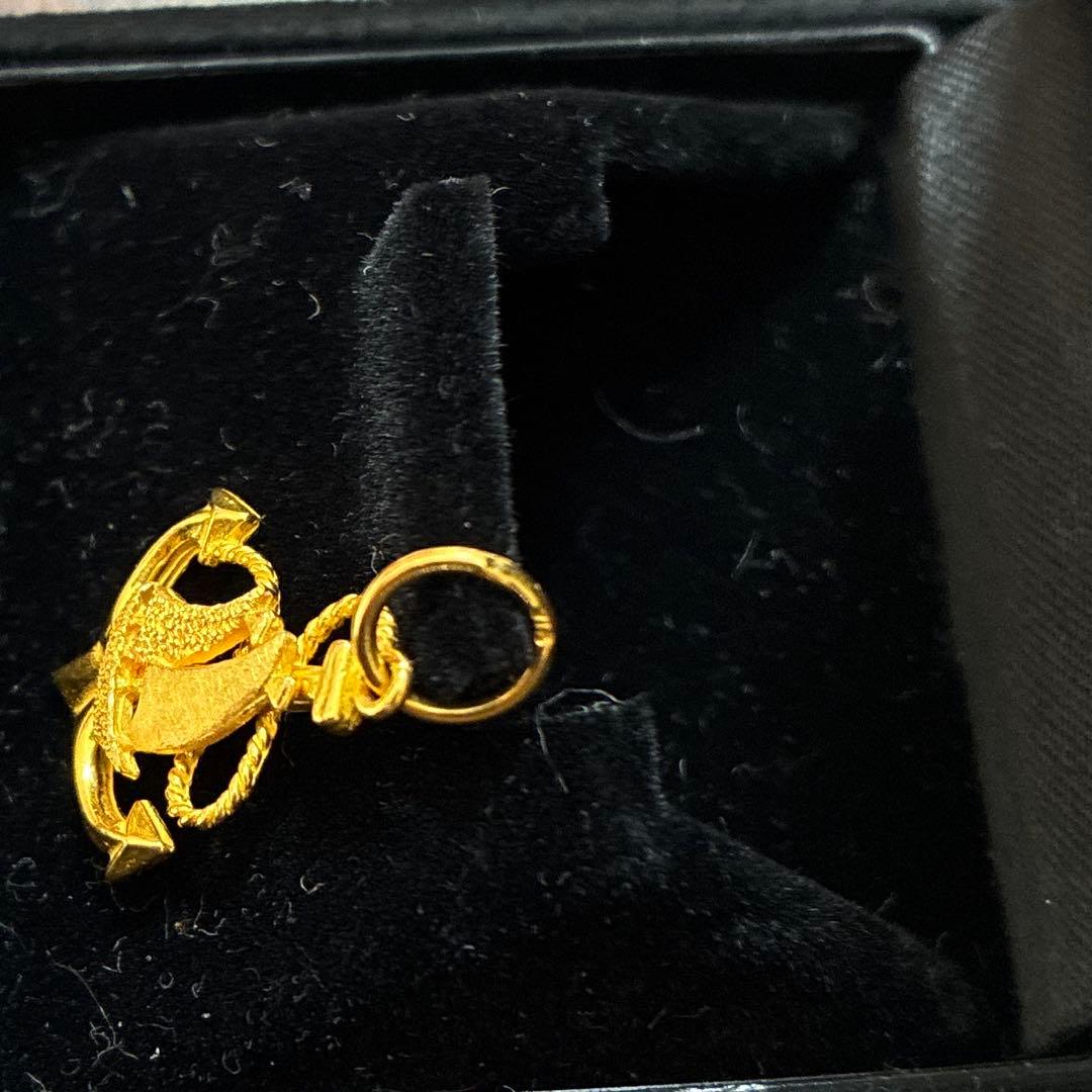 22金　チャーム　錨と帆船のデザイン