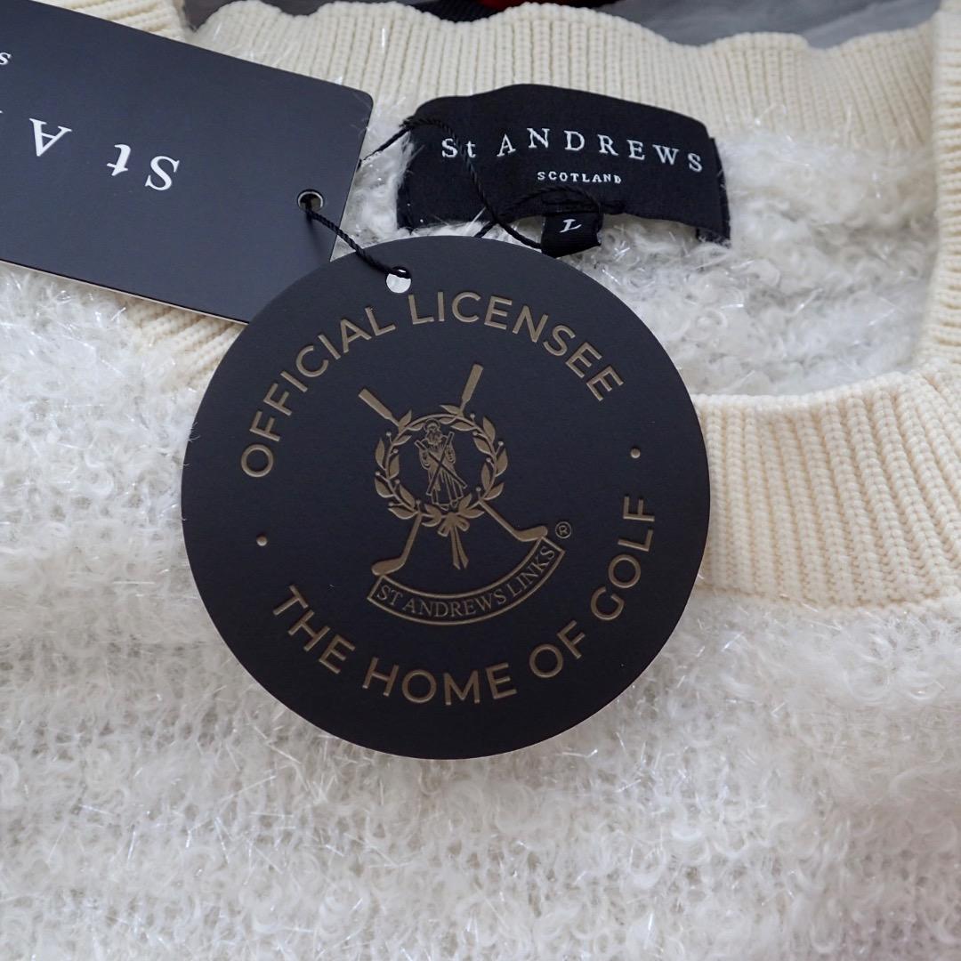 セントアンドリュース　ファンシークルーネックニットプルオーバー　サイズL