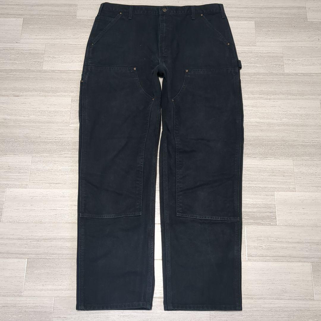 Carhartt ダブルニー 黒 ダック ペインターパンツ 38-32