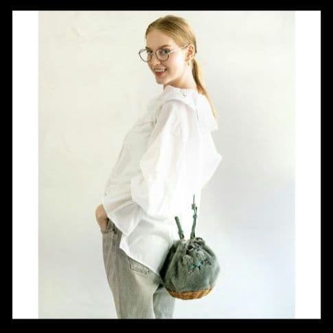 値下げ HAYNI ミネットパニファー 巾着かごバッグ ショルダー ねこ猫ハイニ