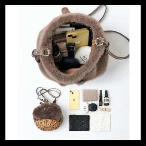 値下げ HAYNI ミネットパニファー 巾着かごバッグ ショルダー ねこ猫ハイニ