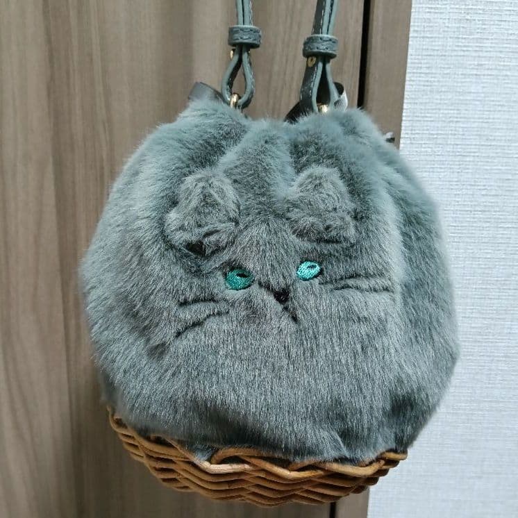 値下げ HAYNI ミネットパニファー 巾着かごバッグ ショルダー ねこ猫ハイニ