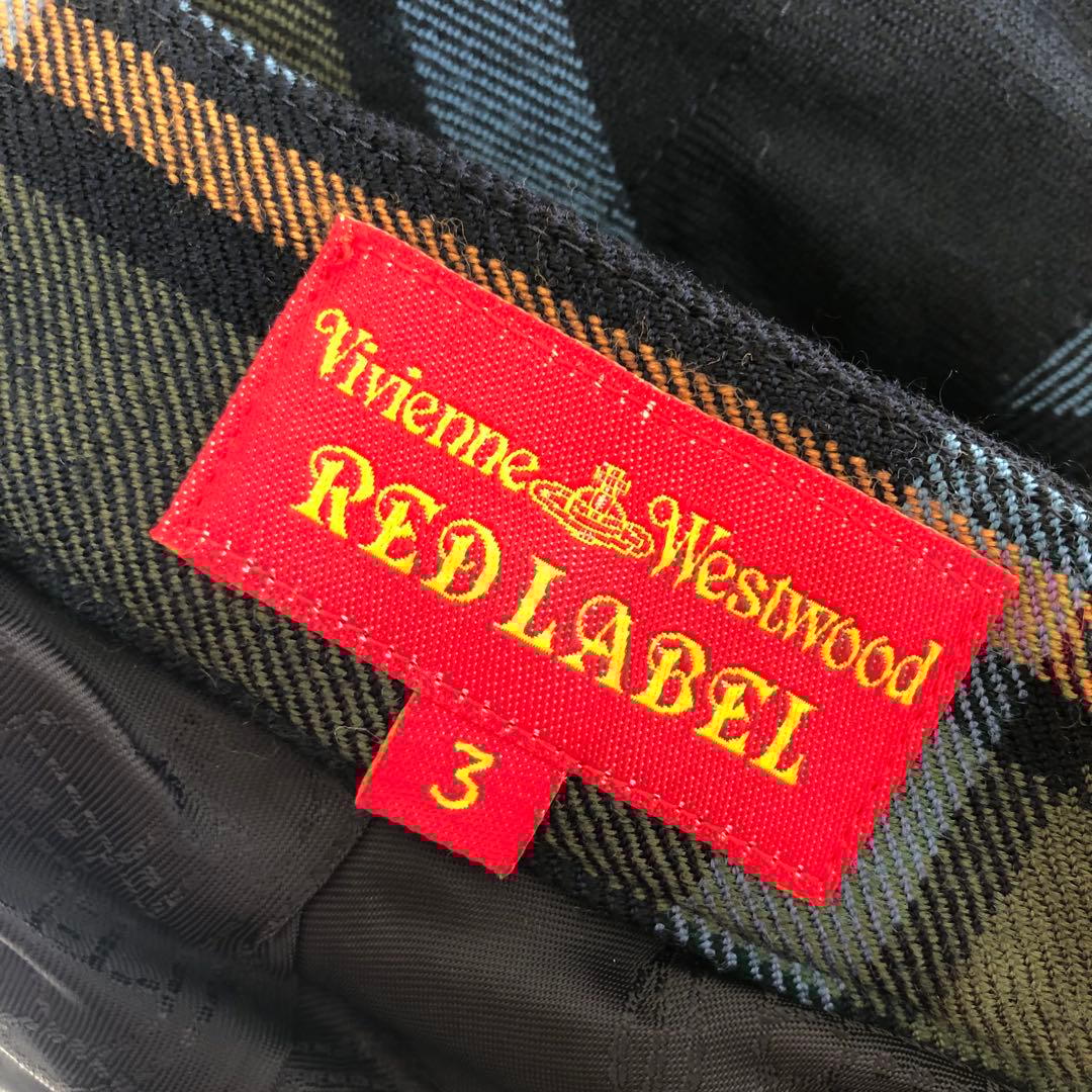 楽一番 Vivienne Westwood チェック柄 ウール 変形ミニスカート