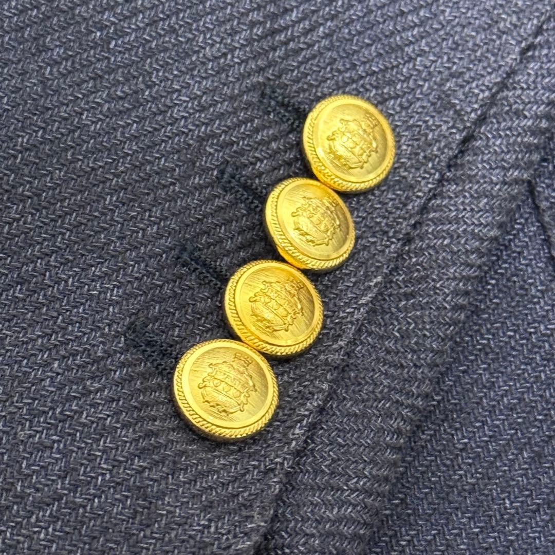 【美品】シルク混 ブリッラペルイルグスト テーラードジャケット 紺ブレ ブレザー