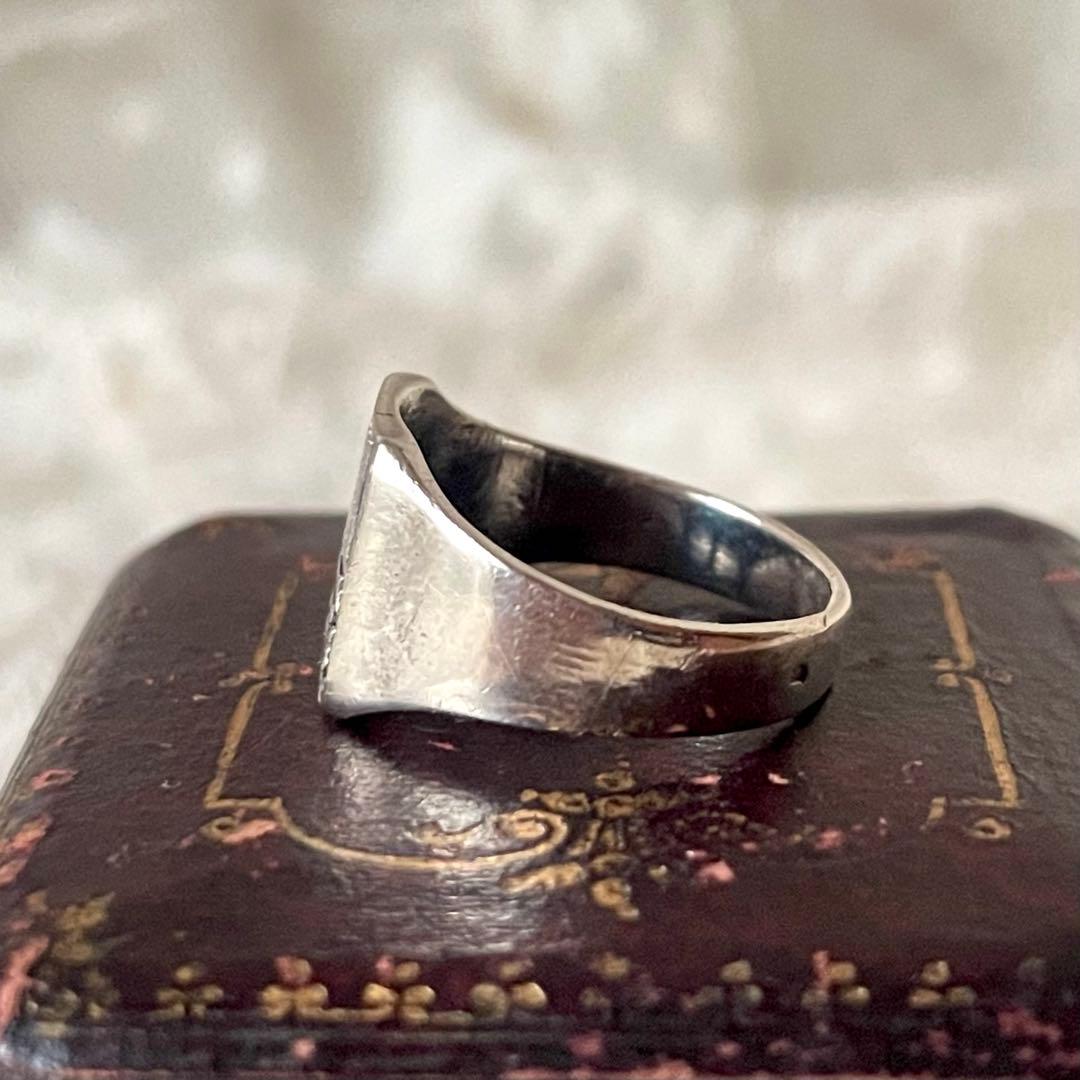 ブギウギ 　純銀製紋章デザインリング　フランスアンティーク　シグネット指輪