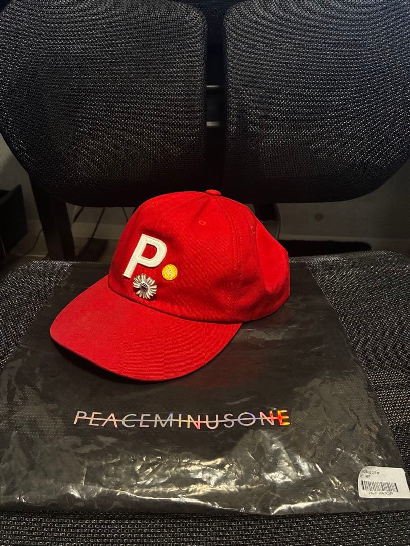 帽子 peaceminusone BALL CAP #1 RED