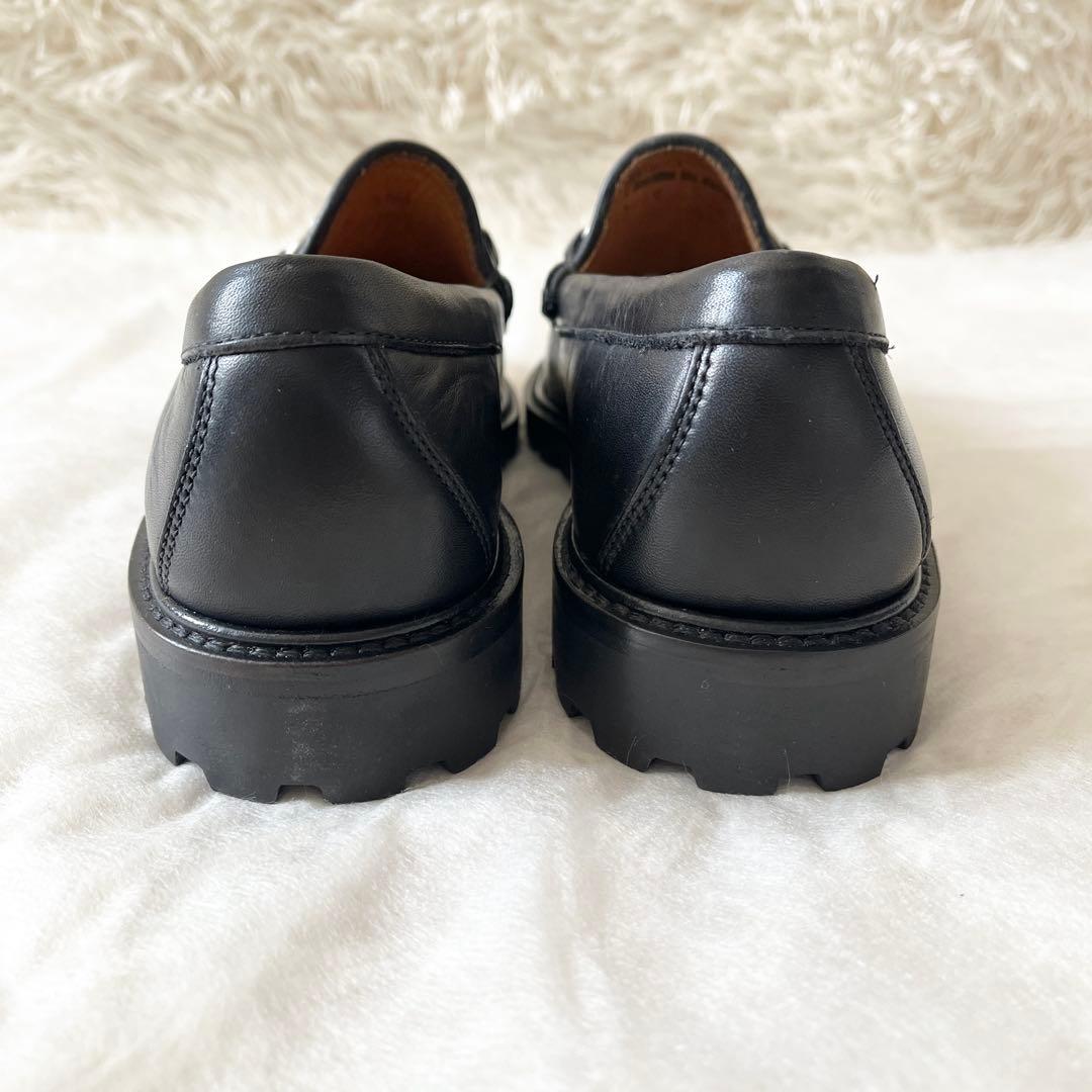 未使用✨GUCCIグッチ　ホースビットローファー　レザー　ブラック　厚底　黒