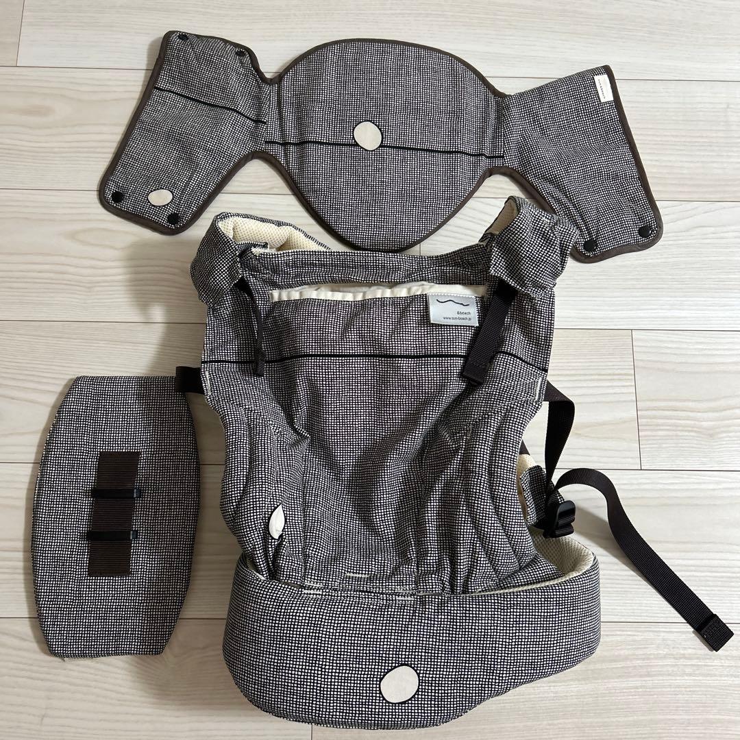 サンアンドビーチ 抱っこ紐OM-1 ishi-keri ヘッドサポート付き