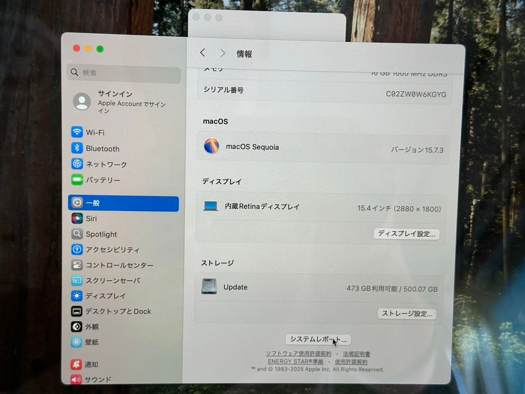 MacBook Pro 15.4インチ　A1398 シルバー 動作確認済