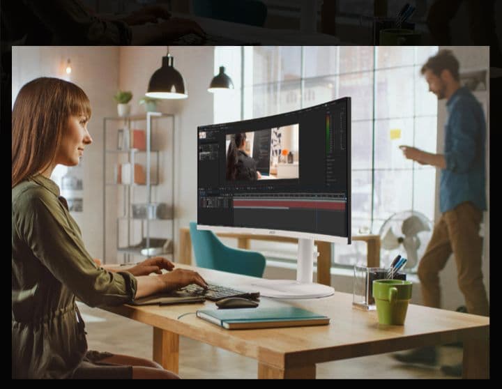 美品 MSI Modern MD342CQPW 34インチウルトラワイドモニター