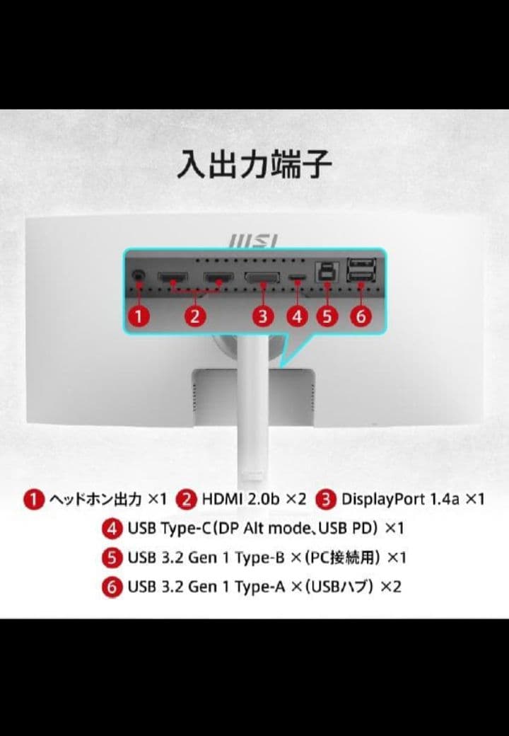 美品 MSI Modern MD342CQPW 34インチウルトラワイドモニター