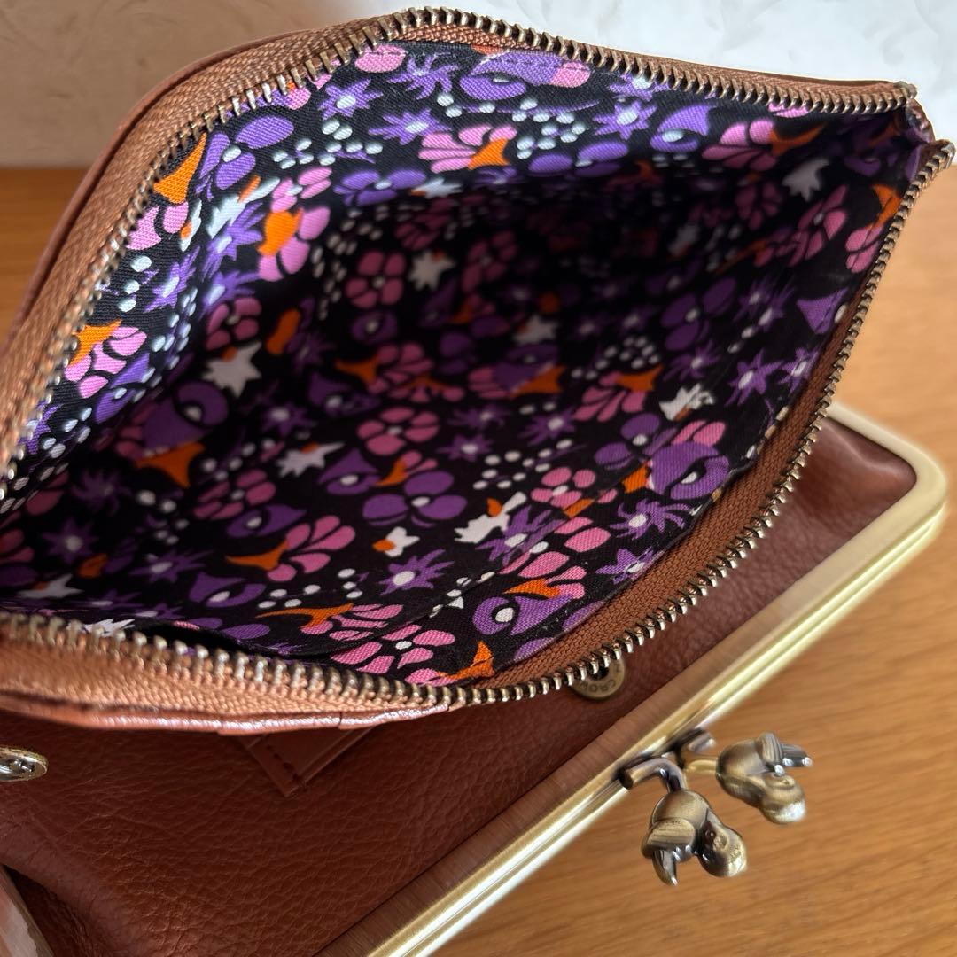 つむぎ◆ANNA SUI◆定価25300円 「ハミング」がま口長財布 牛革