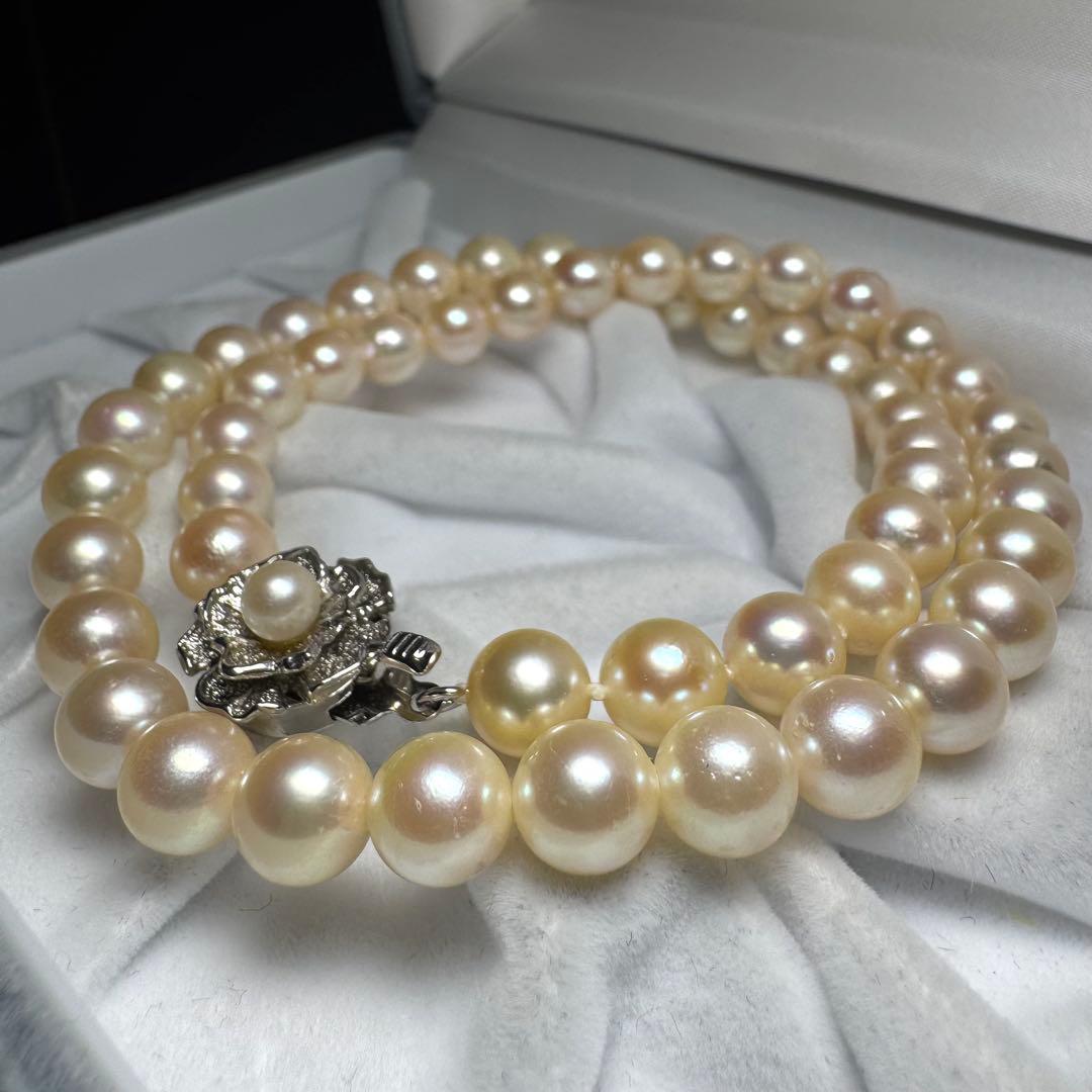 大珠 アコヤ真珠 ネックレス パール 8.0mm 43.5cm 37.1g