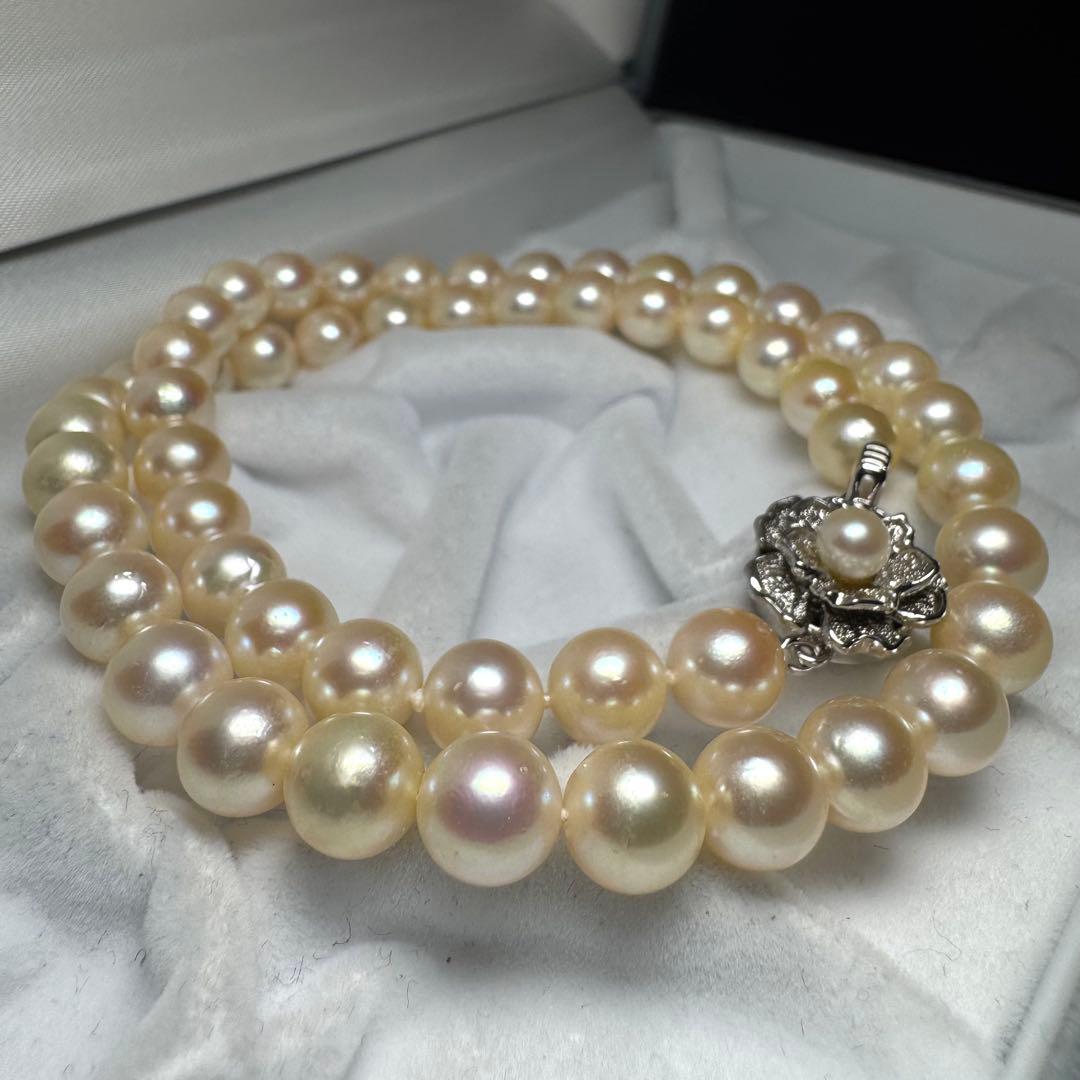 大珠 アコヤ真珠 ネックレス パール 8.0mm 43.5cm 37.1g