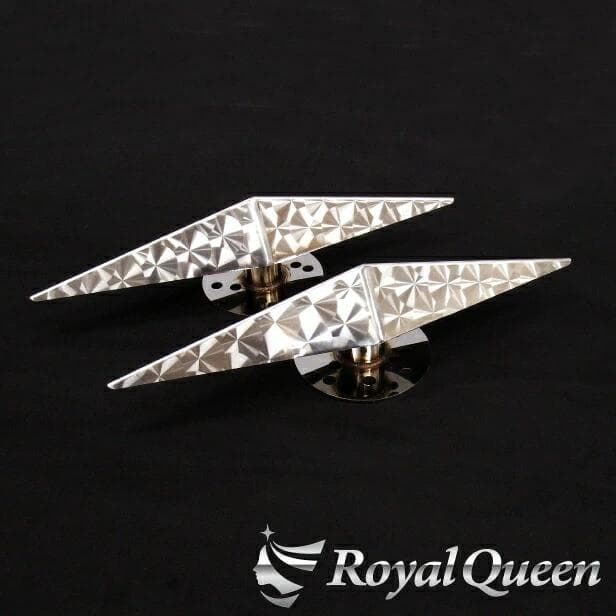 0591 一文字型スピンナー ウロコ柄 19.5インチ 3穴4穴兼用 2個セット