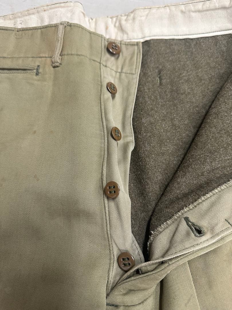 40s 大戦　usarmy ウール　チノパン　両玉縁　ビンテージ