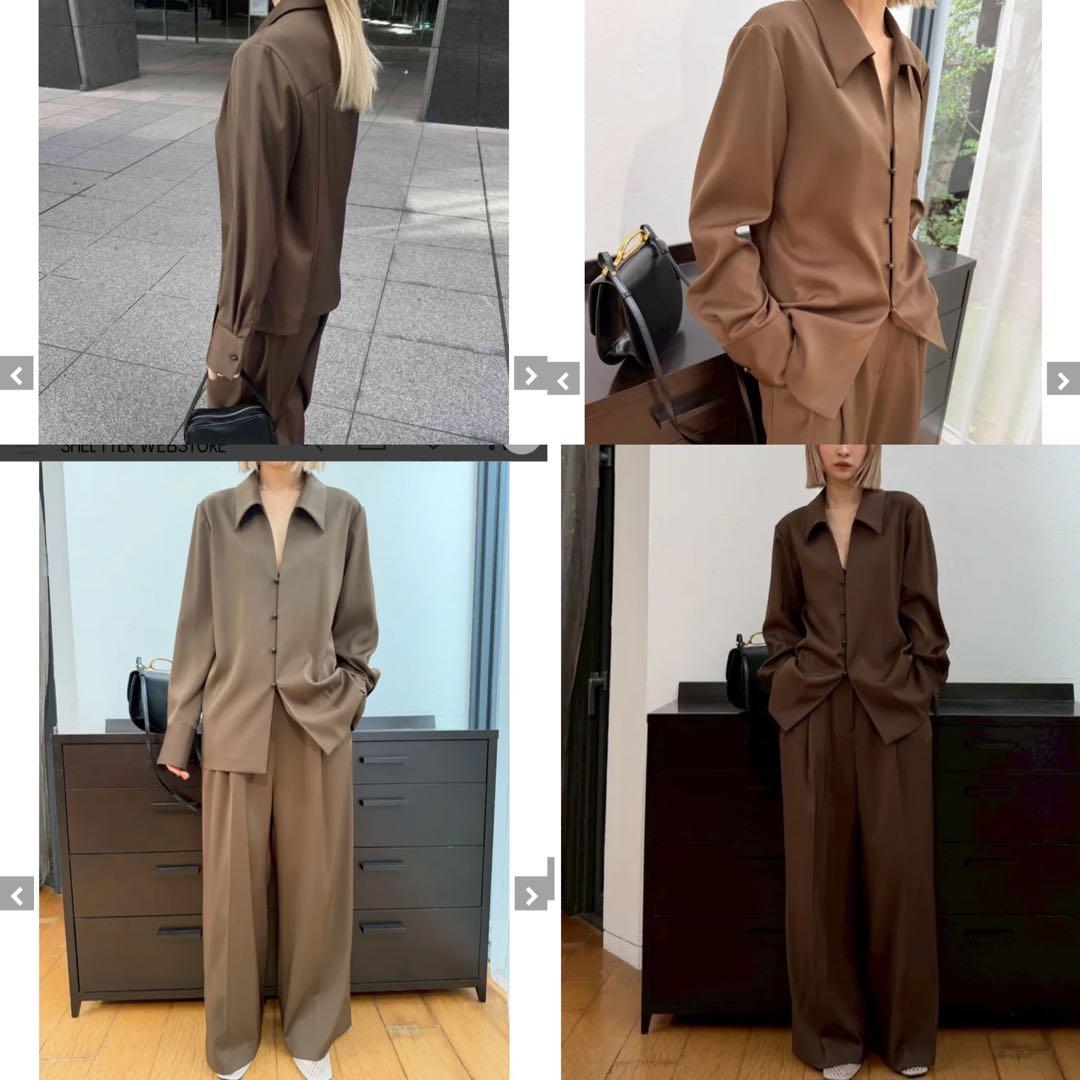 RIM.ARK 26SS Open collar slim SH JKブラウン