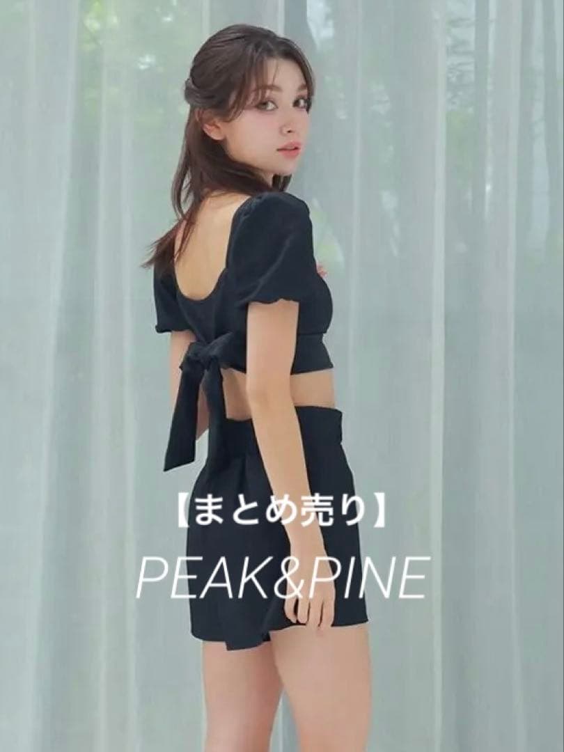 PEAK&PINE バックリボンパフスリーブワンピ見えビキニ&ショートパンツ
