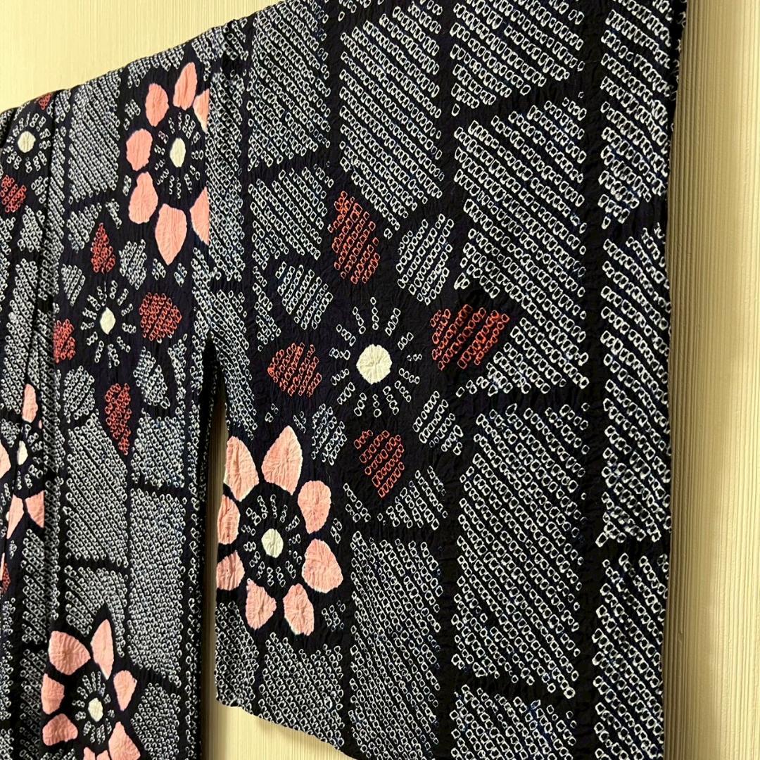 KL3167 有松鳴海絞り 浴衣 身丈153cm 夏着物 木綿