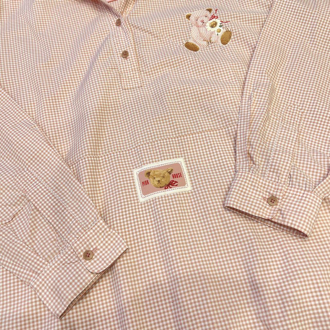 最終値下げ　【美品】ピンクハウス　ギンガムチェックひなぎくテディパーカーブラウス