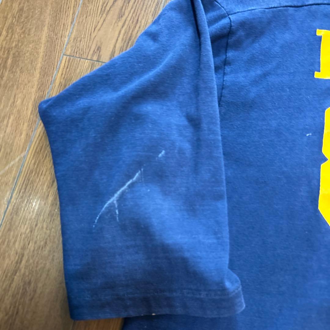 チャンピオンフットボールtシャツ　70s ヴィンテージ　navy バータグ