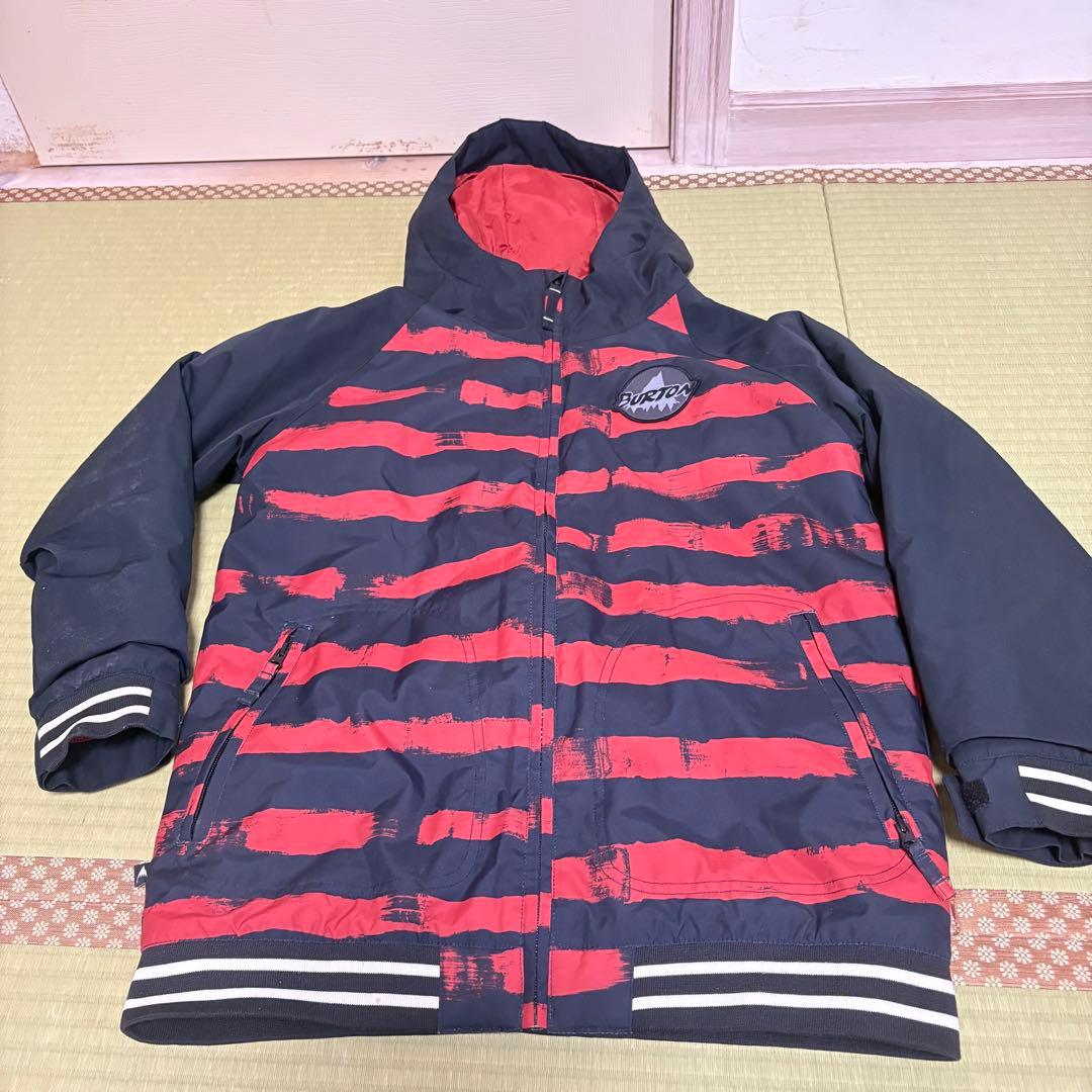 BURTON スノーボードウェア XL 赤黒ストライプ150〜160