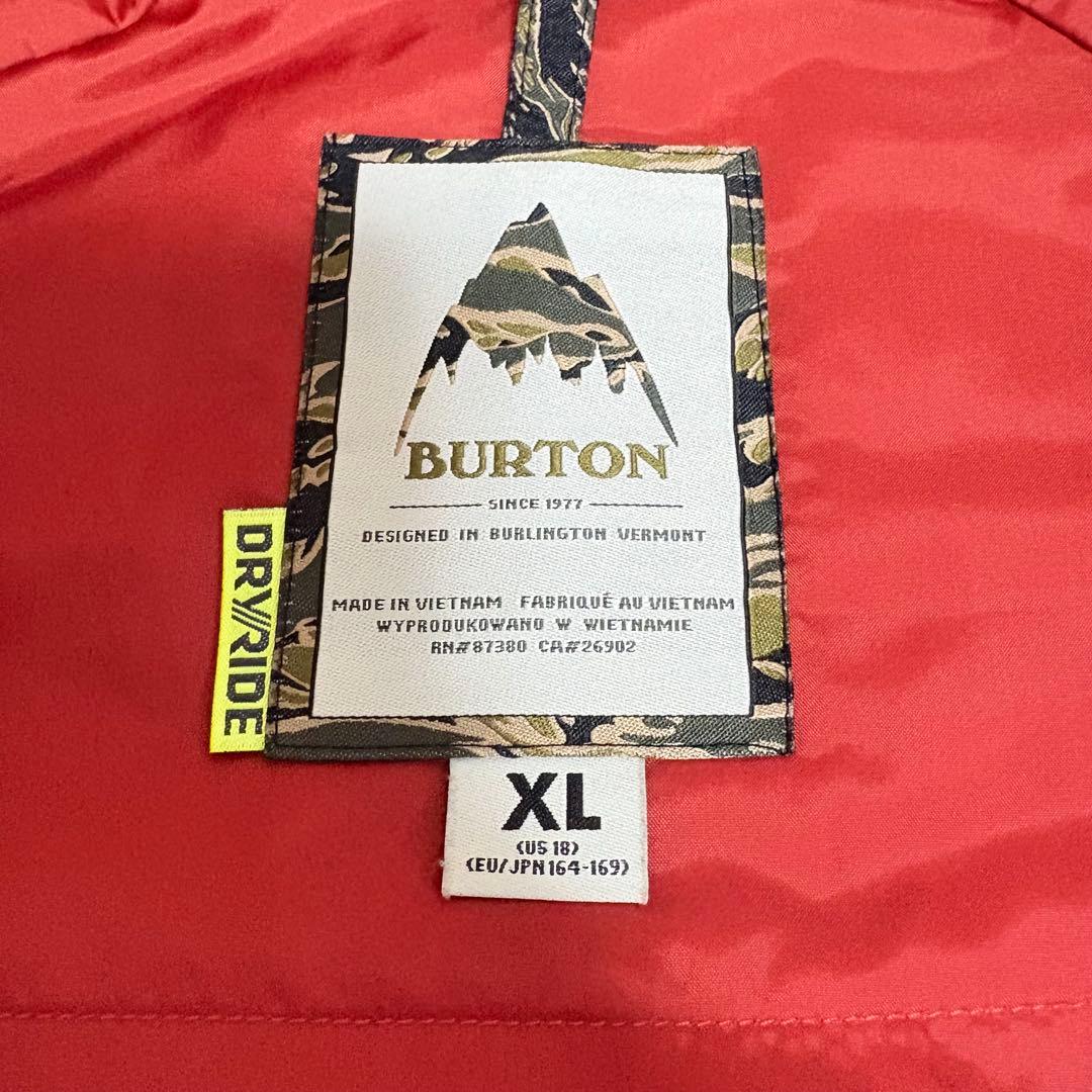 BURTON スノーボードウェア XL 赤黒ストライプ150〜160