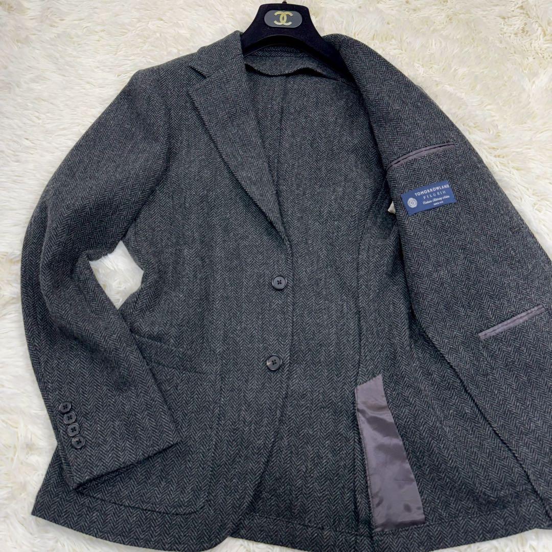 極美品✨トゥモローランドピルグリム ヘリンボーン テーラード ツイード 44 S