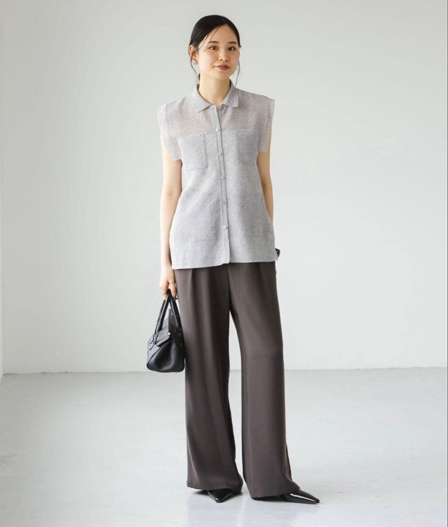 【noble】ライトジョーゼットドレープパンツ