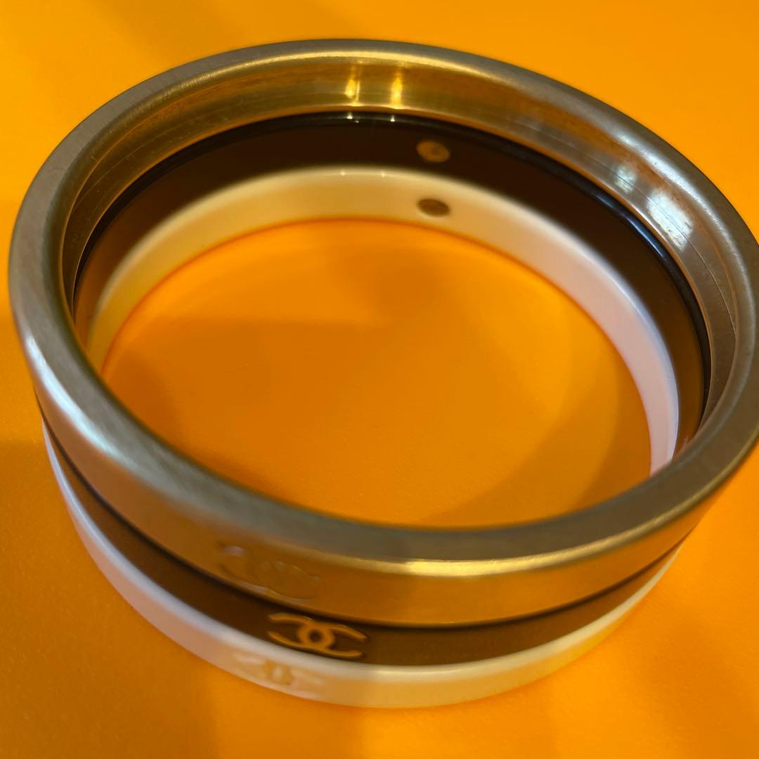 CHANEL バングルセット ゴールド ホワイト ブラック