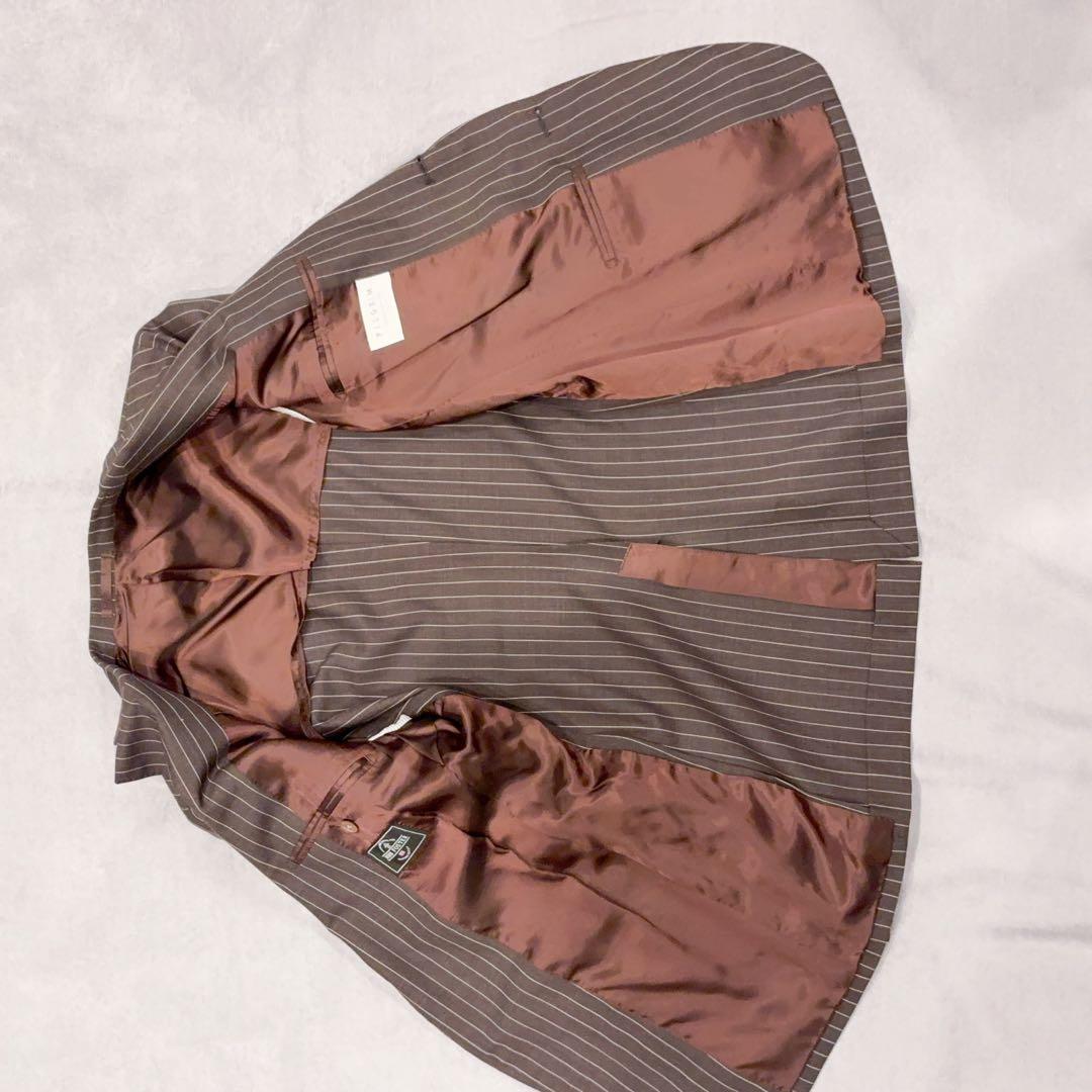 極美品 トゥモローランド ピルグリム ブラウン ストライプ スーツ