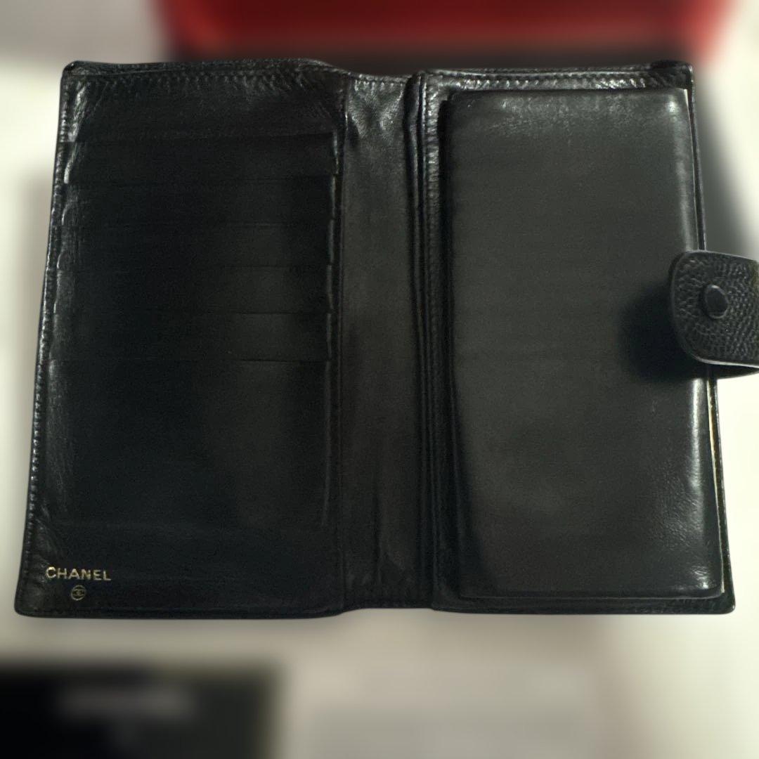 正規品　CHANEL シャネル 二つ折り長財布 レザー ココマーク