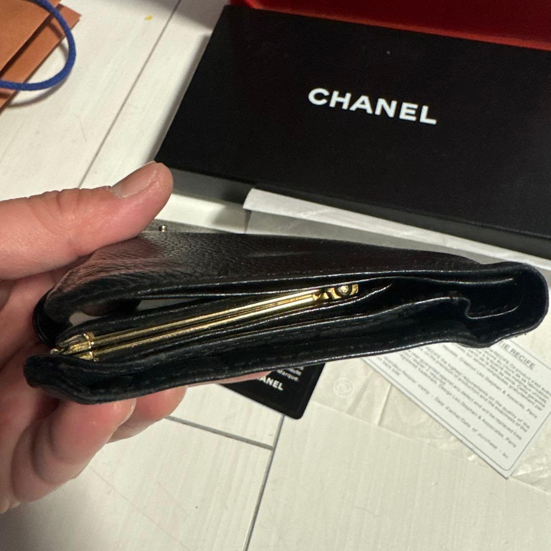 正規品　CHANEL シャネル 二つ折り長財布 レザー ココマーク