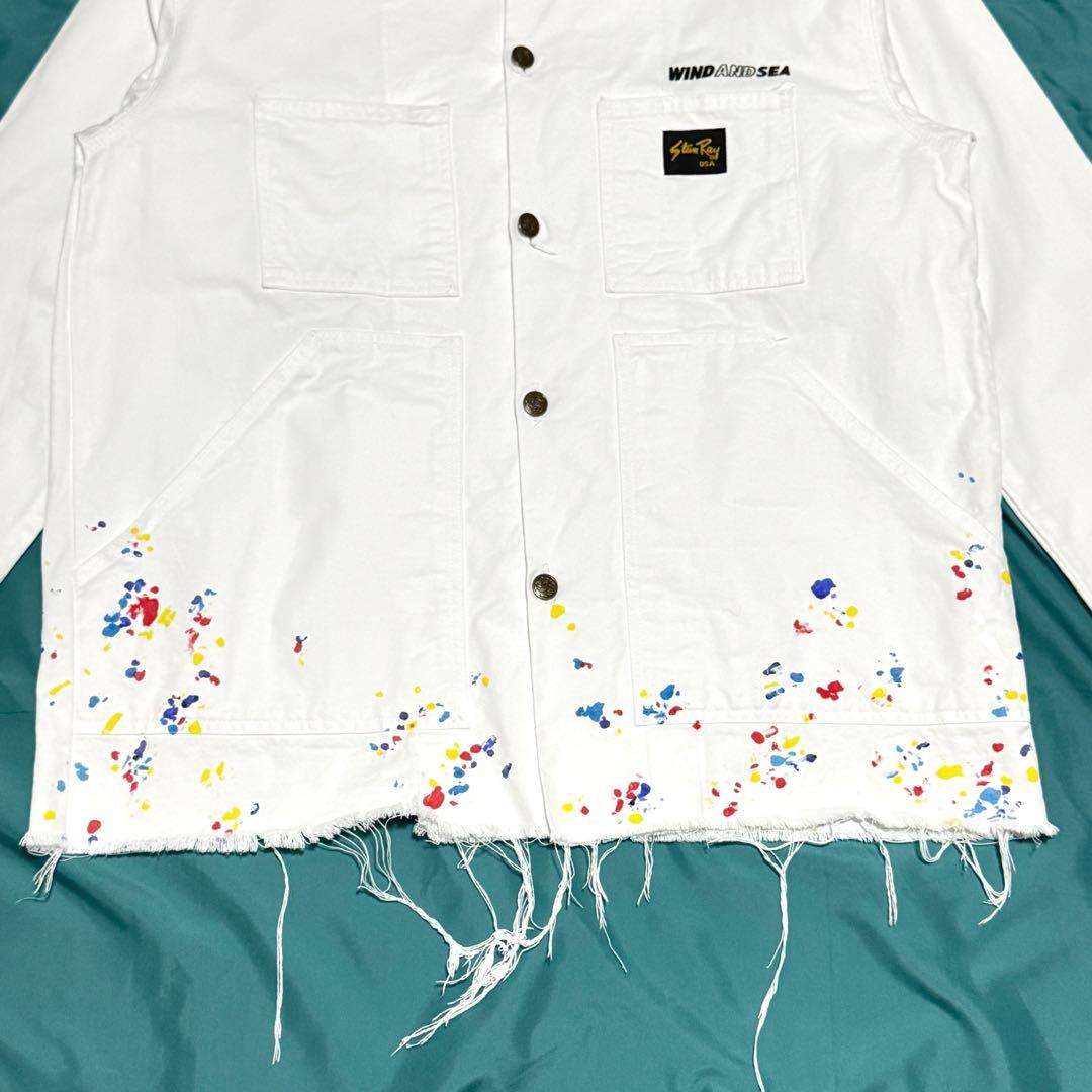 良好　ウィンダンシー×スタンレイ ペイントデニムジャケット 白 ＵＳＡ製 希少