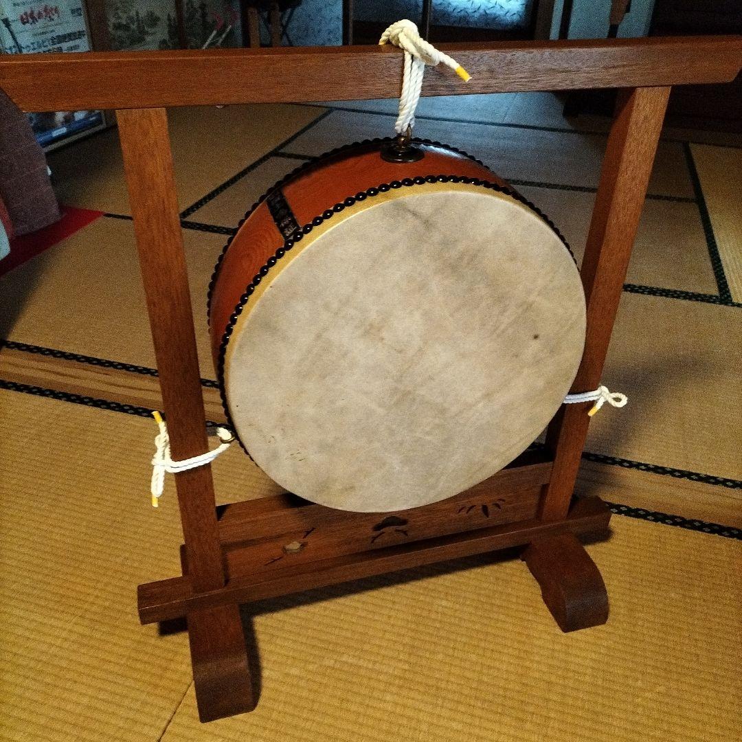 和太鼓　平胴太鼓　鳥居台付き　1.5尺 約45cm 中古良品