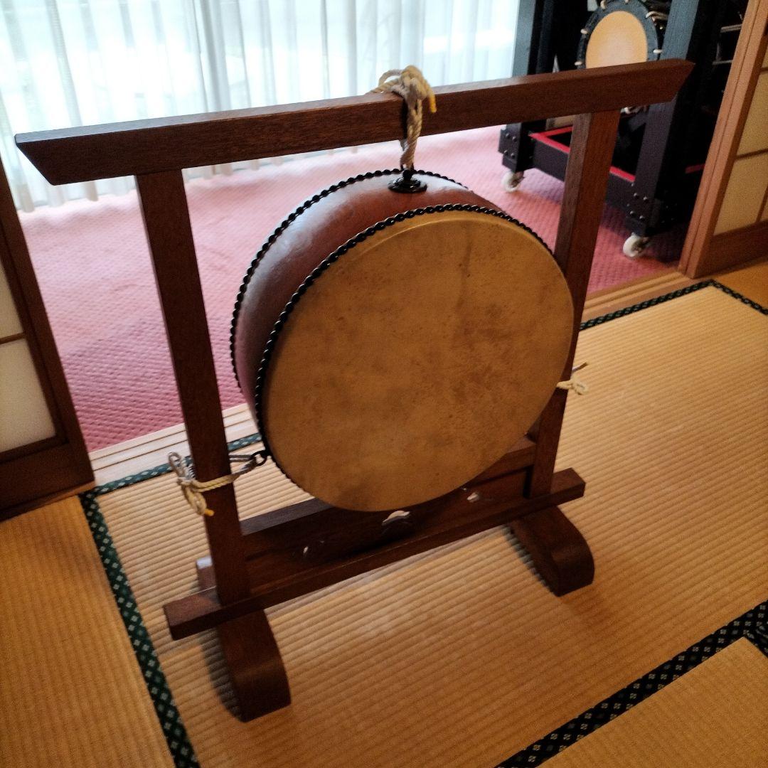 和太鼓　平胴太鼓　鳥居台付き　1.5尺 約45cm 中古良品