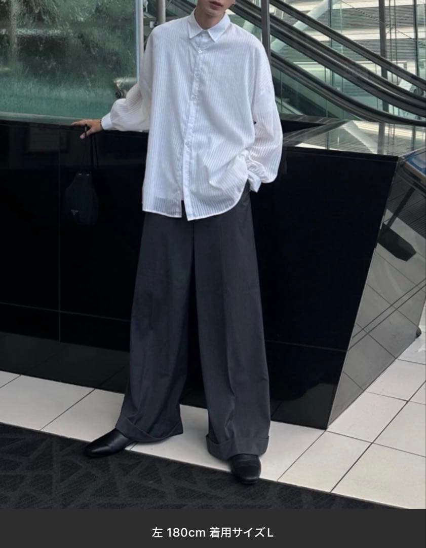 2tuck wide baggy slacks ワイドバギーフレアスラックス